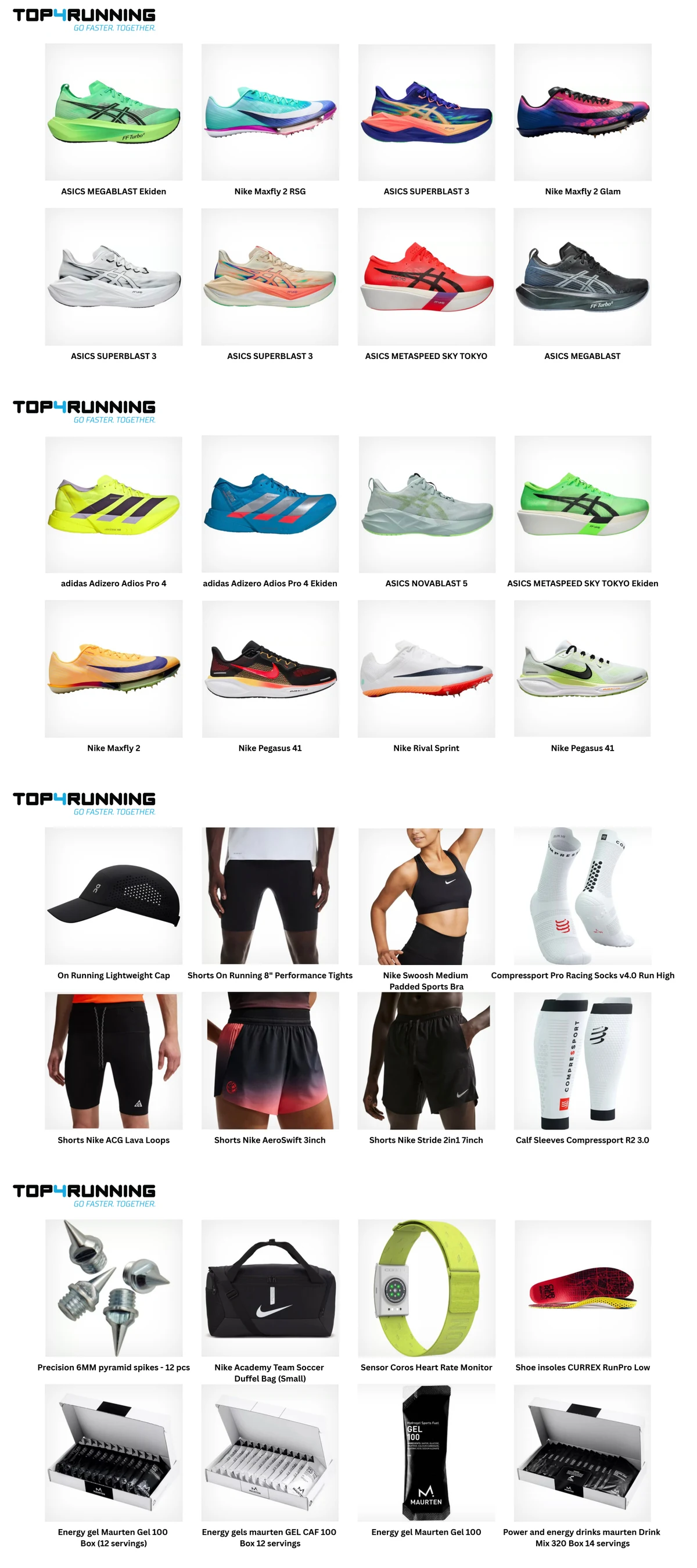 Bestsellery Top4Running – přehled nejprodávanějších běžeckých bot a vybavení